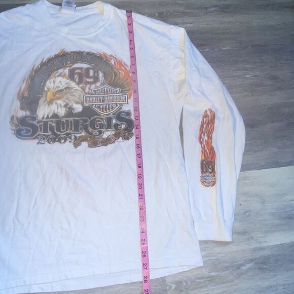 HARLEY-DAVIDSON 2009 69th Sturgis Long Sleeve Shirt XL Tshirt Devils Tower Run - Picture 8 of 9